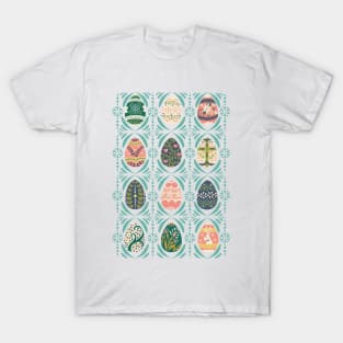 Floral Easter Eggs in Aqua T-Shirt